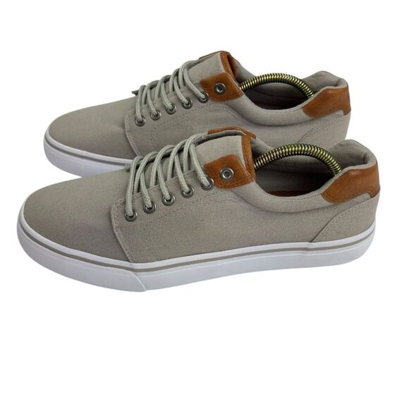 Men's Khaki  Casual Canvas Sneakers - Picture 4 of 6
